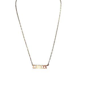 Cancer Zodiac Gold Tone Necklace Adjustable Chain 2.98g Minimalist 17" NWOT